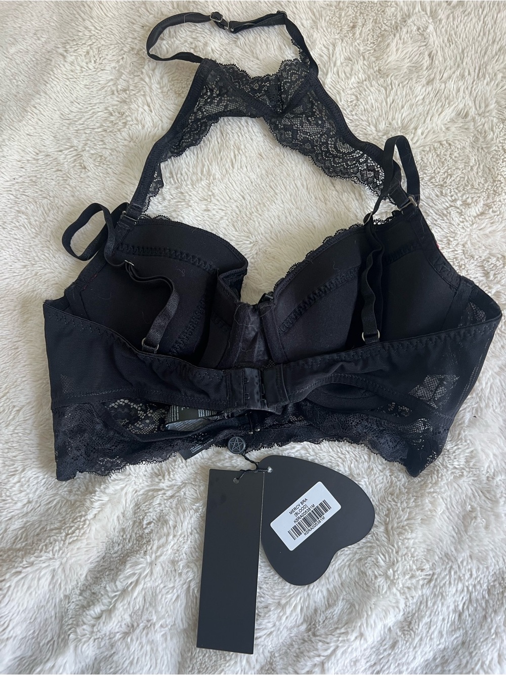 NWT Killstar Mercy Lace Velvet & Lace Underwire Bra - Black & Plum (Blood) - Picture 2 of 5